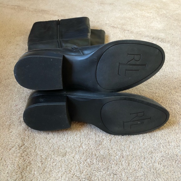 Ralph Lauren Tall Black Boots - Picture 3 of 5